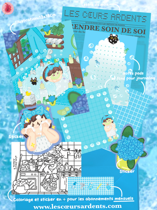 💌 Courrier du mois - Prendre soin de soi 🧚🛁🫧   💌   Mail of the month - Self care 🧚🛁🫧 💌